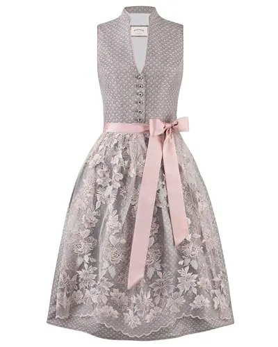 Stockerpoint Damen Madlenka Midi Dirndl, grau, Größe 46 in grau von Stockerpoint