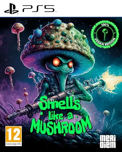 Smells Like A Mushroom 100% Vegan Edition (PS5) - Spiele für PlayStation 5, DEUTSCH SPIELBAR. Erlebe eine bizarre Handlung in Third-Person-Perspektive mit stunning 3D-Grafik und interstellar großen Karten im galaktischen Kunststil.