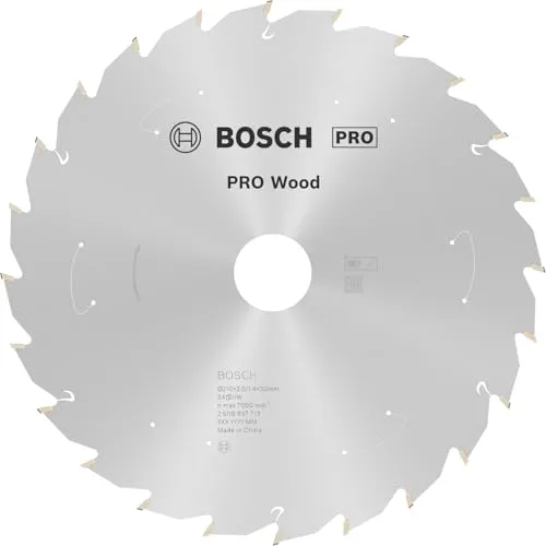 Bosch Kreissägeblatt Standard for Wood 210x1.7/1.2x30, 24 Zähne - Metallkreissägeblätter für Akkusägen, maximiert die Akkulaufzeit und sorgt für glatte Schnitte durch aggressive Zahnwinkel.