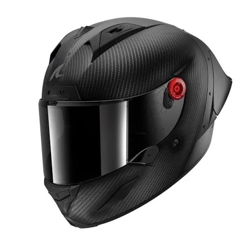 SHARK Unisex Aeron-GP Full DMA Motorradhelm, Mat Carbon, M - Innovativer Motorradhelm mit selbstanpassender Form für optimale Aerodynamik und Komfort. Extrem leicht mit nur 1410 g und hervorragender Belüftung für sicheres Fahren.