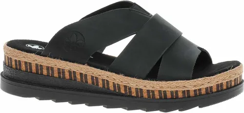 Rieker Damen Pantoletten V7989 in schwarz von Rieker