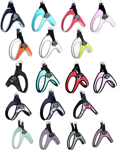 Tre Ponti Geschirr Easy Fit Classic mit Click-Verschluss, Farbe:lila / schwarz, Größe:Gr.2 / 33-37cm / bis 5kg