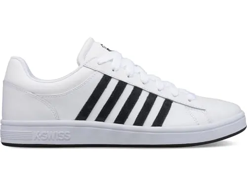 K-Swiss Herren Court Winston Sneaker, White/Black/Black, 44.5 EU
