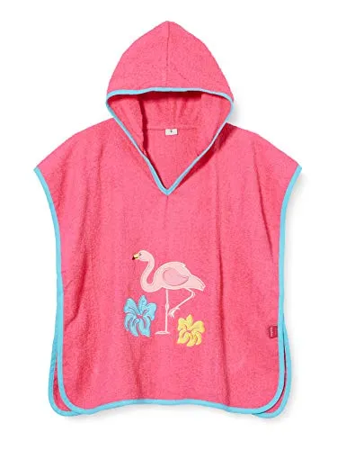 Playshoes Unisex Kinder Frottee-poncho Bademantel Handtuch, Flamingo - Bademäntel für Mädchen: Kuscheliger Frottee-Poncho aus 100% Baumwolle, ideal zum Aufwärmen nach dem Baden. Mit praktischer Kapuze und Bewegungsfreiheit für Spiel und Spaß!