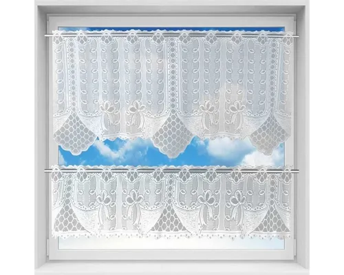 Arsvita Vorhang Mona (1 St), Stangendurchzug, halbtransparent, 2 teiliges Bistrogardinen-Set in Spitzenoptik