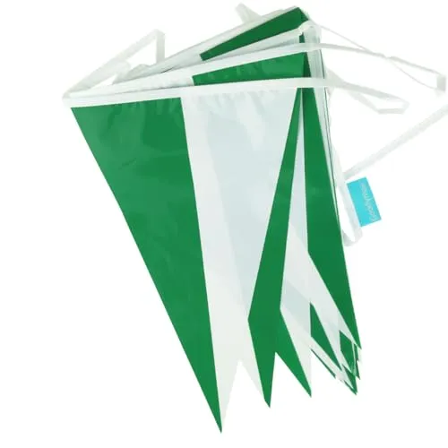 Goodymax® Wimpelkette 10 m Design Grün-Weiß 2-farbig von Goodymax
