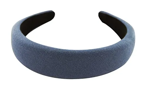 axy Haarreif mit Flanell Haarband Vintage Hairband Damen Stirnband Klassische und modische Haarreifen HRK5 (Graublau)