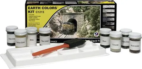 Woodland Scenics WC1215 Erdfarben-Mischset für Modellbau - Erdfarben-Mischset mit 8 Flaschen (je 29 ml) zur individuellen Farbgestaltung im Modellbau. Ideal für realistische Landschaften und kreative Projekte.