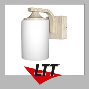 Ledvance ENDURA Classic Laterne Cylinder Wood Decor E27 - Moderne Wandleuchte mit Holzdekor, ideal für stilvolle Akzente in Ihrem Wohnraum.