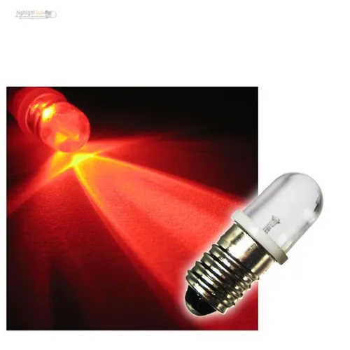 E10 LED-Lampen Schraubsockel ROT 12V LEDs BIRNE RED 10