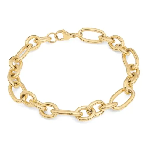 Tamaris Chunky Gliederarmband für Damen aus Edelstahl, goldfarben - Elegantes Chunky Armband aus hochwertigem Edelstahl, ideal für den täglichen Einsatz. Mit Karabinerverschluss und in einem stilvollen Stoffbeutel verpackt. Perfekt als Geschenkidee!