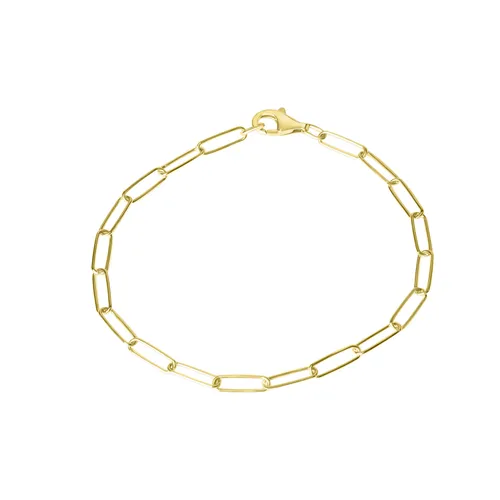 Elegantes Armband aus 925 Sterling Silber vergoldet - Armband aus 925 Sterling Silber, glänzendes Gliederarmband mit 21 cm Länge, ideal als stilvolles Accessoire für Damen. Inklusive Geschenketui.