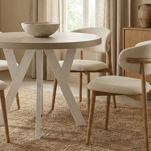 Dekori_Interiors Esstisch Kaschmir Weiß, 220x77x120 cm