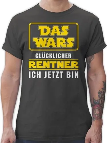 T-Shirt Herren - Rentner - Das Wars Rente - XL - Dunkelgrau - Tshirt Ruhestand+Geschenk Ruhestand Rentner ich jetzt Bin t Shirts männer Geschenk abschiedsgeschenk Renter gehen Tshirts sprüche