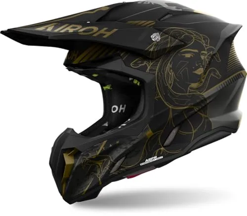 Airoh Twist 3 Titan Motocross Helm, schwarz, Größe S - Motorradhelm mit ASN und AEFR für schnelle Notfallbefreiung, Bluetooth vorbereitet und ideal für Sicherheit und Komfort beim Motocross.