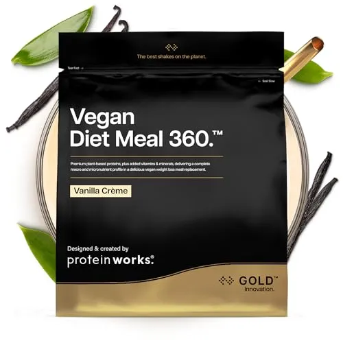Protein Works | Vegan Diet Meal 360 – GOLD, veganer Protein-Mahlzeitenersatz-Shake, Vanillecreme, 1kg