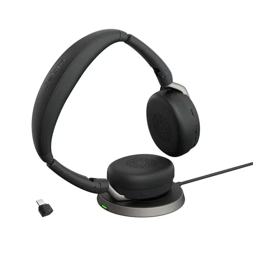 Jabra Evolve2 65 Flex - Schnurloses Stereo-Bluetooth-Headset mit ANC, ideal für störungsfreie Online-Meetings und Microsoft Teams zertifiziert