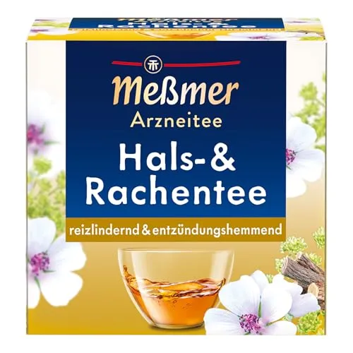 Meßmer Hals‑ & Rachentee | Reizlindernd & entzündungshemmend |Arzneitee mit Eibischblättern, Eibischwurzel, Süßholzwurzel & Anis | 9 Teebeutel