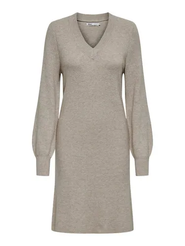 ONLY Onlkatia Ls V-Neck Dress Nca KNT - Elegantes Freizeitkleid für Damen mit V-Ausschnitt, perfekt für lässige Anlässe und bequem im Tragen.
