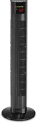 TROTEC Turmventilator TVE 32 T – 45 Watt, leise & mit Fernbedienung - Turmventilator für erfrischende Luft im Büro oder Schlafzimmer, 3 Geschwindigkeitsstufen, 60°-Oszillation und flüsterleiser Nachtmodus für entspannten Schlaf.