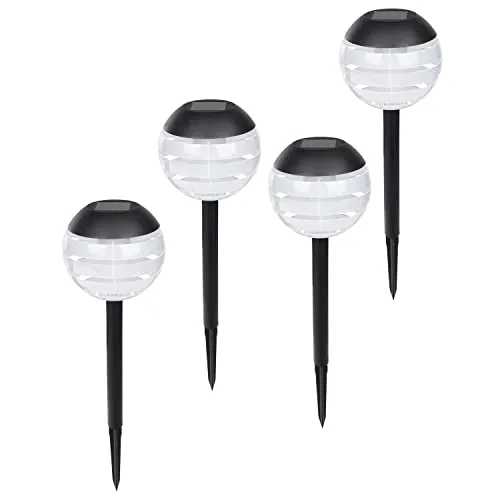 Haushalt International Solarlampe mit Erdspieß 36,5cm schwarz 4er Set