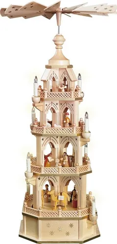 Richard Glaesser Weihnachtspyramide Gotik 4-stöckig, elektrisch