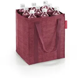 REISENTHEL® Tragetasche bottlebag twist maroon - Praktische Flaschentasche für bis zu 9 Flaschen, aus 100% recyceltem, wasserabweisendem Polyester – ideal für Einkäufe und Ausflüge.