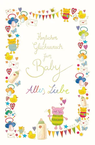 Geburt – Baby – Freudiges Ereignis - Skorpion`s Art – Glückwunschkarte im Format