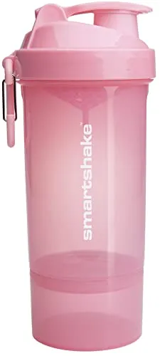 Smartshake O2GO ONE Protein Shaker Flasche 800 ml | 27 oz – Shaker mit Pulverfach – Auslaufsicherer Schraubdeckel – BPA frei – Unisex Gym Shaker – Rosa