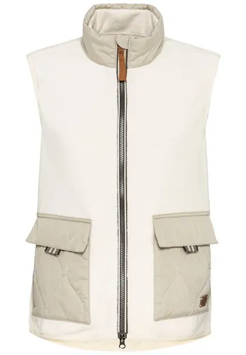 camel active Damen Teddy Fleeceweste mit Stehkragen Wollweiß, womenswear-44