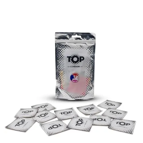 TOP Kondome 12 Stück Packung, Profi Mix, natürlich und gefühlsecht, aus Latex, mit Reservoir, Durchmesser 53 mm, für Männer