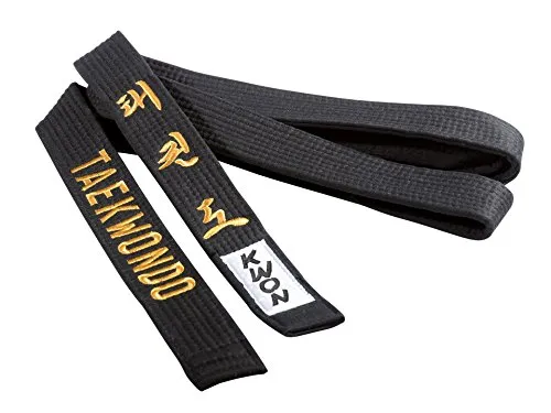 Schwarzer Taekwondo Gürtel 4 cm mit Bestickung (300) von KWON