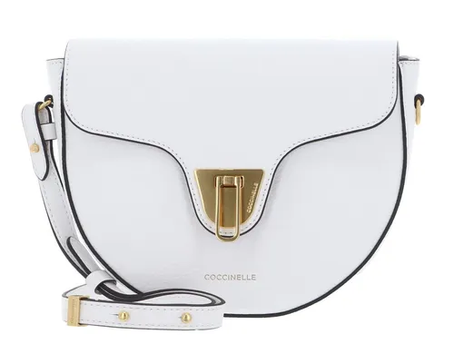 COCCINELLE Umhängetasche Beat Soft in Weiß - Elegante Umhängetasche aus 100% Rindsleder mit verstellbarem Schulterriemen. Ideal für den täglichen Gebrauch und stylish für jeden Anlass. Maße: 21x18x5 cm, Gewicht: 345 g.