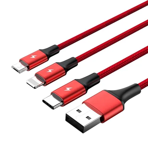 UNITEK C4049RD USB Kabel 1,2 m USB A USB C/Micro-USB B/Lightning R 4894160036124