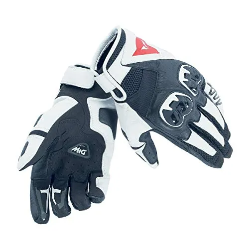 Dainese Mig C2 Unisex Motorradhandschuhe, Black/White/Black, Größe XL