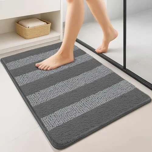 VOUNOT 2er-Set Chenille Badematte – Rutschfeste und saugfähige Mikrofaser Fußmatte
