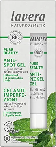 Produktbild lavera Pure Beauty Anti-Pickel-Gel – Bio-Minze und natürliche Salicylsäure – vegan – Naturkosmetik – trocknet Flecken aus – 15 ml