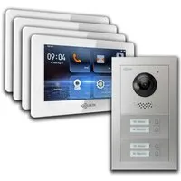 Goliath Intercom Video-Türsprechanlage GL-HB400A - 2-Draht BUS Video-Türsprechanlage für 4-Familienhäuser mit HD-Kamera, Smartphone-App und Interkom-Funktion für höchste Sicherheit und Komfort.
