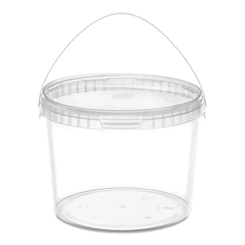 Garronda Eimer mit Deckel 3 L für die Lagerung von Lebensmittel- und Chemischen Produkten Transparent 50 Stück GD-0113