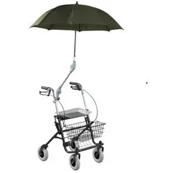 Rollatorschirm Protektor inkl. Befestigung - graubraun - Rollatoren Zubehör, schützt vor Sonne und Regen für mehr Komfort und Sicherheit unterwegs.