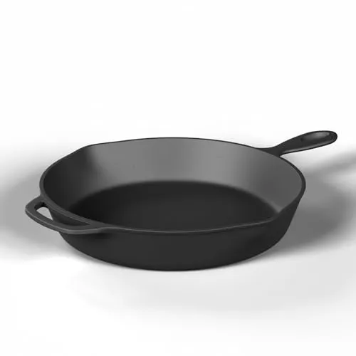 Gusseisen Bratpfanne Ø31cm - Ideal für BBQ und alle Herdarten - Vielseitige Gusseisenpfanne mit perfekter Hitzeverteilung, ideal für Outdoor-Kochen und Grillen. Robust und langlebig, entwickelt eine natürliche Antihaftbeschichtung.