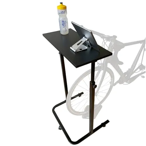 foto-kontor Fahrradtisch für Fahrrad Rollentraining Tisch höhenverstellbar mit Rollen Indoor Rad Training Rollentrainer Smart Trainer