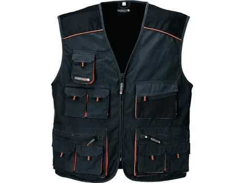 TERRATREND Weste Gr.58 dunkelgrau/schwarz/orange - Arbeits- & Schutzkleidung mit 10 geräumigen Taschen für optimalen Stauraum, aus langlebigem Material für höchste Ansprüche.
