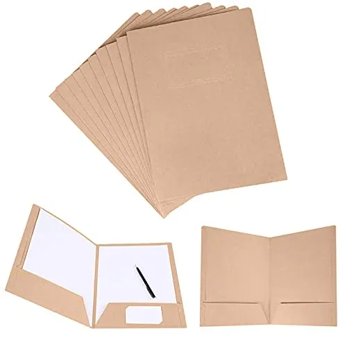Dokumentenmappe a4 Pappe mit Tasche, 12 Stück Mappe Karton a4, Präsentationsmappe A4 Papier Mit Visitenkartenschlitz, mappe pappe klemmen für Dateien, Besprechungen, Berichte