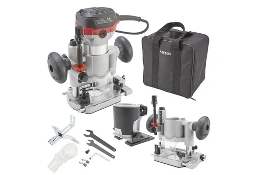 Arebos Oberfräse Deluxe mit Tauchbasis & Trimmer