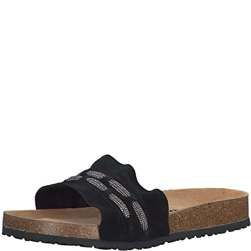 Tamaris Damen Pantoletten, Frauen Slipper,Sandalen,Freizeitschuhe,Schlupfschuhe,schluepfschuhe,Slipper,Slides,Slip-ons,Mules,Black,36 EU