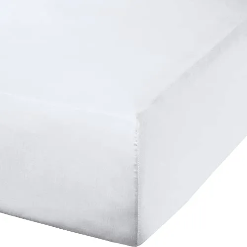 Erwin Müller Spannbettlaken Mako-Satin, Spannbetttuch Landshut - seidig weich, temperaturausgleichend, mit Rundumgummi - weiß - Kochfest Größe 150x200 cm - 160x200 cm