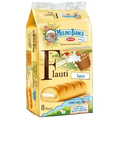 Mulino Bianco 8x Kuchen biscuits kekse cookies Riegel mit Milch Flauti 35gr