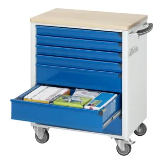 Rau Werkzeugwagen mit 7 Schubladen - Buche 700x500x860mm - Werkstattwagen bestückt mit 7 robusten Schubladen und einer langlebigen Buche-Massiv-Arbeitsplatte, ideal für Profis und Heimwerker.