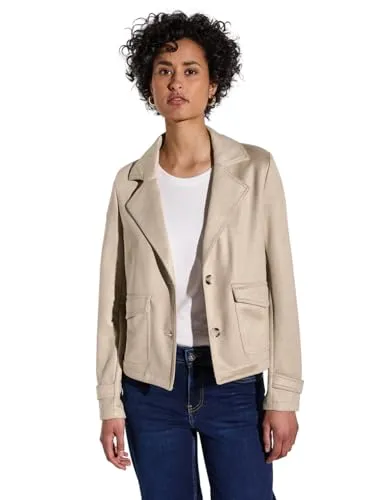 STREET ONE Damen A212610 Velours Jacke, Barley beige, 46